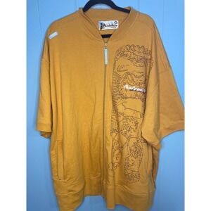 Akademiks Graphic‎ Full Zip Short Sleeve Sweatshirt Mens XXXL Y2K